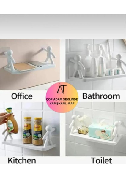 2 Adet Özel Raf Baharatlık -Makyaj Malzeme Rafı Kendinden Yapışkanlı Banyo Mutfak Organizer Raf