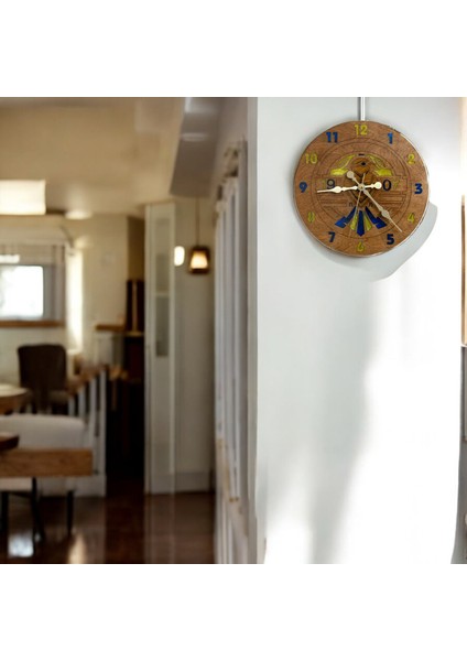 Ahşap Duvar Saati - Taraftar, Sarı Kanarya - Epoksi Reçine Kaplamalı - 30 cm