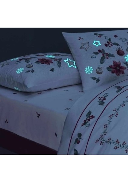 Glow Parlayan Çift Kişilik Nevresim Takımı Charm Kırmızı