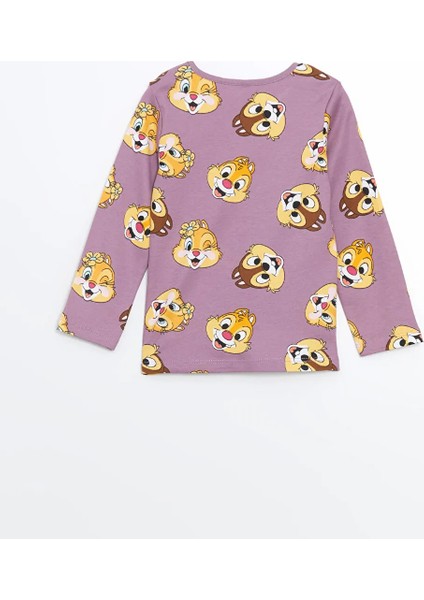 Baby Lila Uzun Kollu Chip And Dale Baskılı Kız Bebek Pijama Takım modelleri