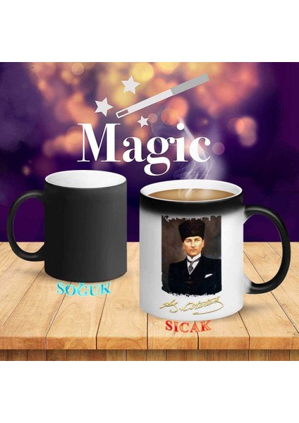 Sivil Takım Elbiseli Mustafa Kemal Atatürk Sihirli Kupa BARDAK-ATATURK_23