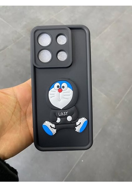 Xiaomi Redmi 10 2022 Siyah Oggy Cat Figürlü Hamur Telefon Kılıfı