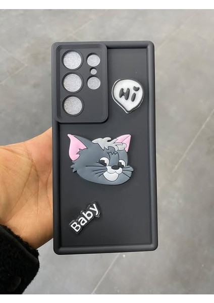 Samsung A15 Siyah Tom Figürlü Hamur Telefon Kılıfı