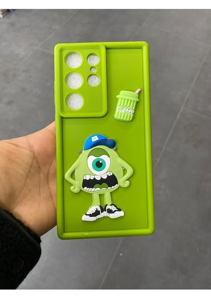 Samsung A23 Yeşil Sevimli Canavarlar Mike Figürlü Hamur Telefon Kılıfı