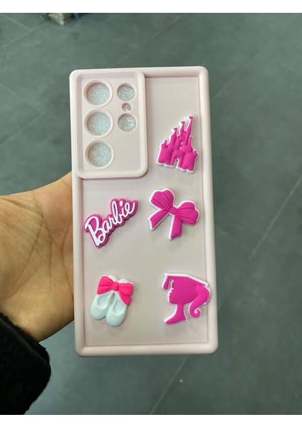 Samsung A33 Pembe Barbie Figürlü Hamur Telefon Kılıfı