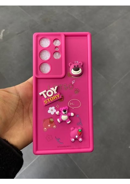 Samsung A23 Fuşya Toy Story Figürlü Hamur Telefon Kılıfı