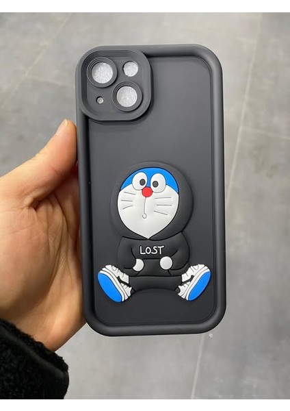 Apple iPhone 11 Siyah Oggy Cat Figürlü Hamur Telefon Kılıfı
