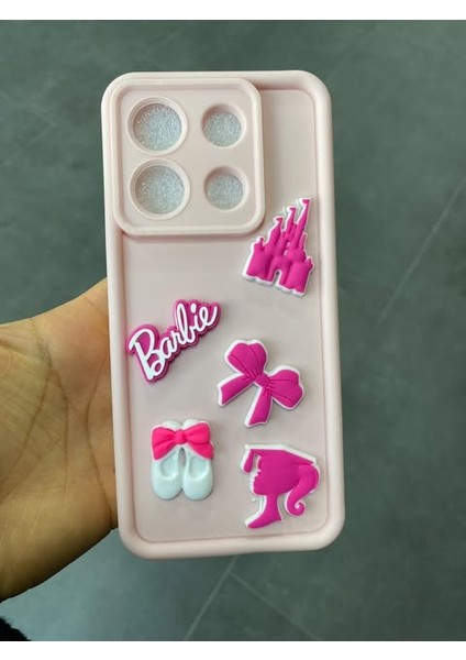 Xiaomi Redmi Note 13 Pro Plus Pembe Barbie Figürlü Hamur Telefon Kılıfı