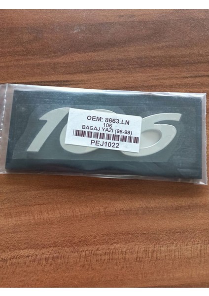 Peugeot 106 Bagaj Yazısı 1996-1998 Peugeot 106 Arka Bagaj Yazısı 3m 3D Krom 106 Bagaj Yazısı Logo