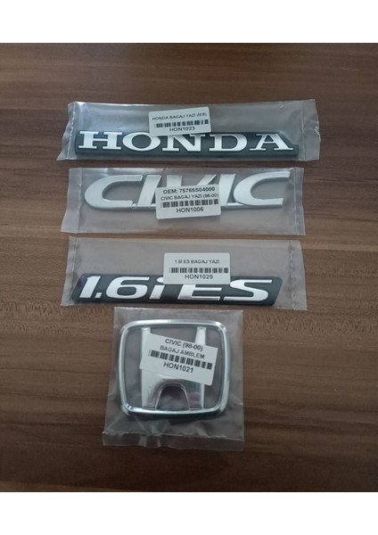 Honda Civic Bagaj Yazısı 1998-1999-2000 Honda Cıvıc 1.6ies Bagaj Yazısı Arka Bagaj Arması Amblemi