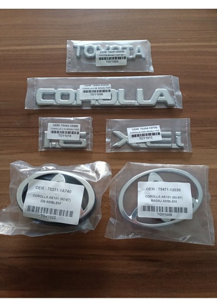 Toyota Corolla 1.6 Xei Bagaj Yazısı Ön ve Arka Arma 1992 - 1997 Modeller Arası Uyumludur