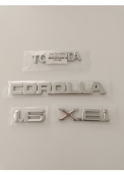 Toyota Corolla 1.6 Xei Bagaj Yazısı 4lü Set Toyota Corolla AE101 Efsane Kasa Bagaj Yazısı