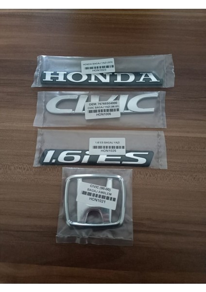 Honda Cıvıc Bagaj Arması Honda Cıvıc 1.6ies Bagaj Yazısı 1998 - 2000 Yılları Arası Uyumludur