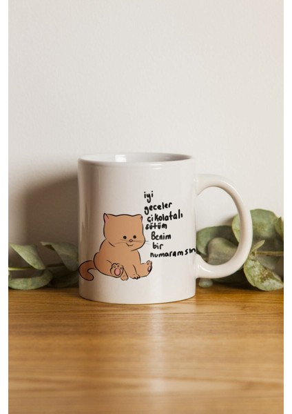 Ikra Medya - Kedi - Benim Bir Numaramsın Motto Kupa Bardak- Makinede Yıkanabilir