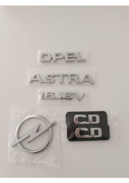Opel Astra 1.616V Bagaj Yazısı CD Kapı Yazısı Astra G Bagaj Arması 5li Set Opel Astra 1.6 16V Yazı