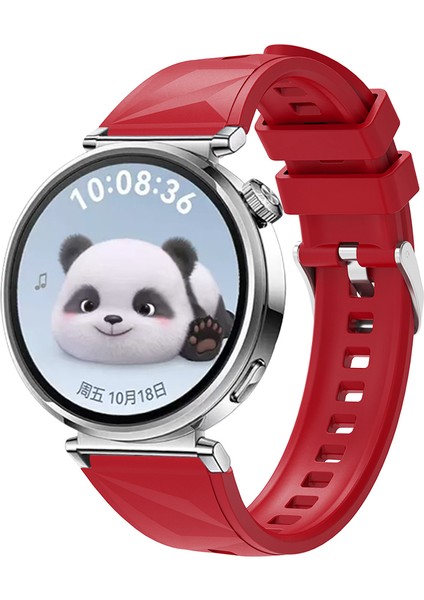 Huawei Gt4 41MM Uyumlu Zore KRD-129 18MM Silikon Kordon Strap Kayış-Kırmızı