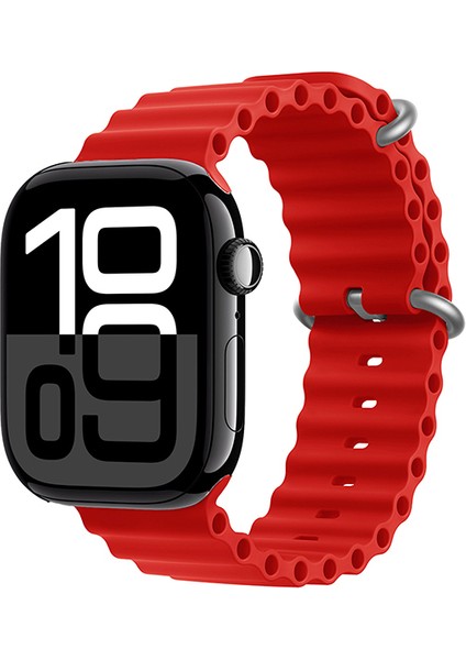 Watch 10 42MM Uyumlu Zore Krd-75 Silikon Kordon-Kırmızı