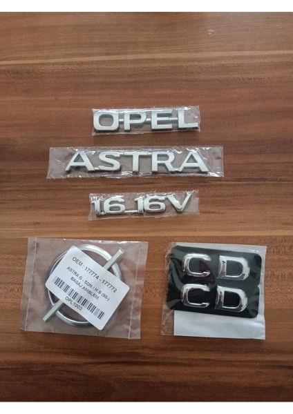 Opel Astra 1.6_16V Bagaj Yazısı Arka Bagaj Arması Kapı Çıtası CD Yazısı Astra G 5li Takım