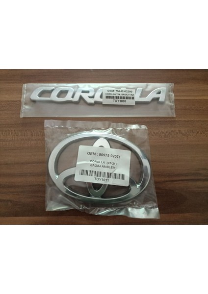 Toyota Corolla Arka Bagaj Arması Corolla Bagaj Yazısı 2007-2021 Corolla Arka Bagaj Arma Logo
