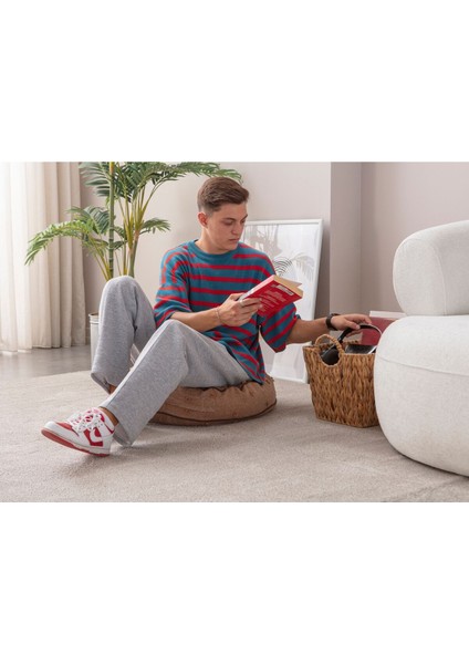 Home Çok Amaçlı Puantiyeli Keten Yer Bahçe Minderi Fermuarlı Iç Dolgulu Yıkanabilir 60 x 60 modelleri