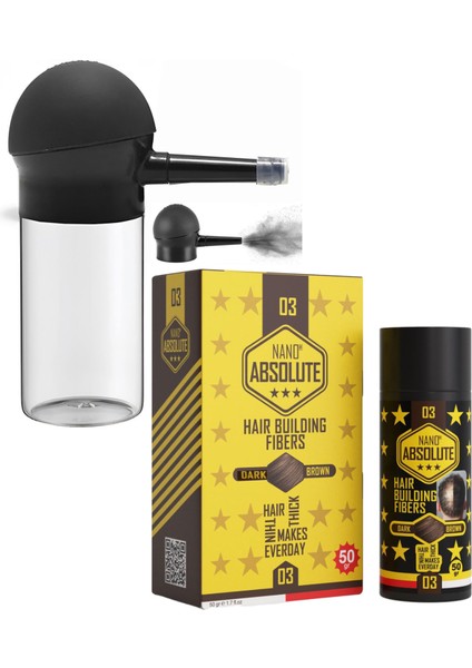 Aplikatörlü Saç Fiber Topik Toz Koyu Ton Kahverengi 721501