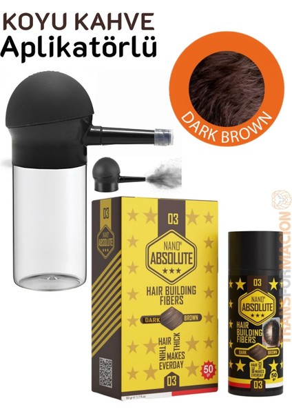 Aplikatörlü Saç Fiber Topik Toz Koyu Ton Kahverengi 721501 fiyatları