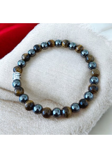 Doğal Taş Bileklik Kaplan Gözü Taşı Hematit Taşı Bileklik - Kaplan Gözü Taşı - Hematit Taşı Anahtarlık Doğal Taş fırsatları