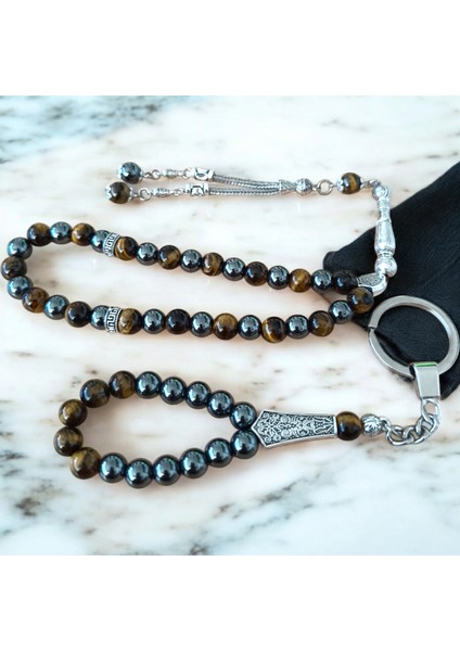 Doğal Taş Tesbih - Doğal Taş Anahtarlık - Zaza Tesbih - Hematit Kaplan Gözü Taşı modelleri