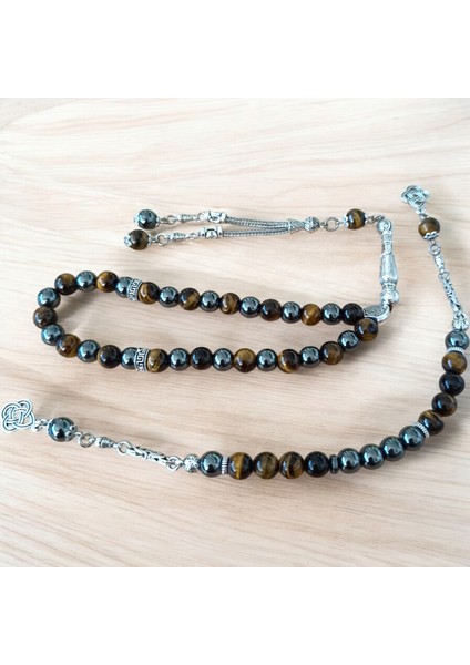 Doğal Taş Tesbih - Doğal Taş Anahtarlık - Zaza Tesbih - Hematit Kaplan Gözü Taşı fırsatları