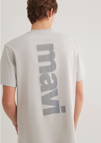 Mavi Logo Sırt Baskılı Gri Tişört 0612522-70074