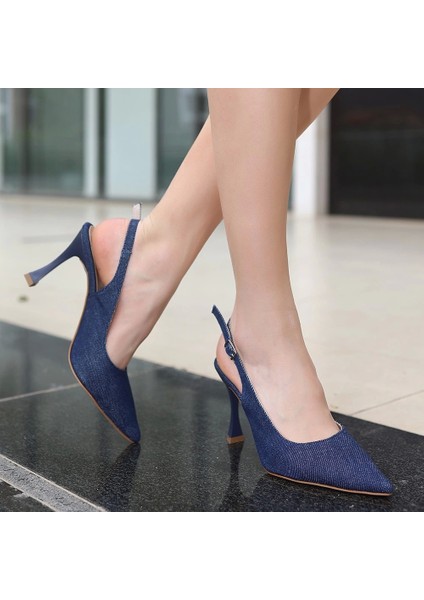 Ester Lacivert Keten Topuklu Ayakkabı fırsatları