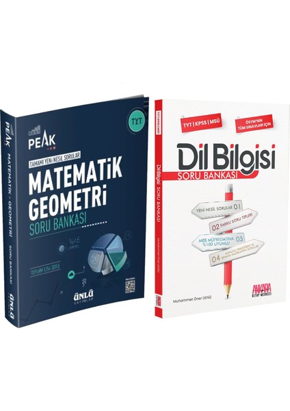 Tyt Matematik Geometri Best Peak ve Dil Bilgisi Soru Bankası Seti (2 Kitap)