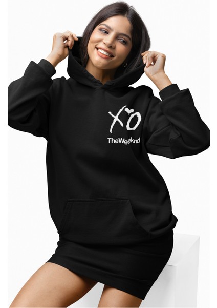 The Weeknd Logolu Sırt Baskılı Kapüşonlu Sweatshirt, Unisex Oversize The Weeknd Baskılı Hoodie fiyatları