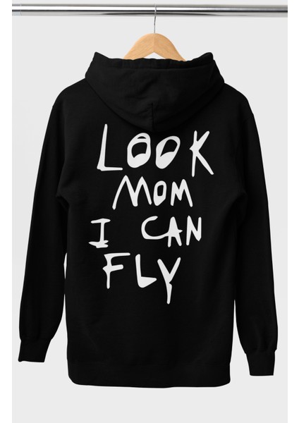 Look Mom I Can Fly Sırt Yazılı Kapüşonlu Sweatshirt, Unisex Oversize Travis Scott Baskılı Hoodie modelleri