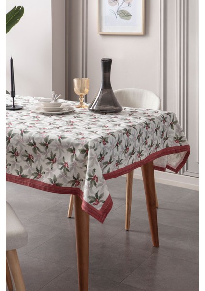 Home Kokina Premium Serisi Duck Keten Leke Tutmaz Salon Mutfak Yemek Odası Masa Örtüsü 155 x 250 cm