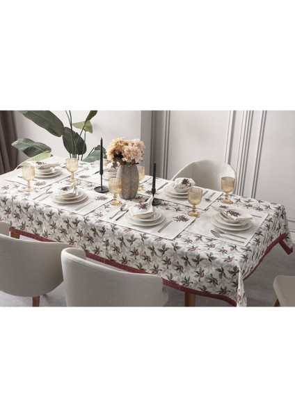 Home Kokina Serisi Salon Yemek Masası Takımı Duck Keten - Masa ÖRTÜSÜ,RUNNER,6AMERIKANSERVIS,6KUMAŞPEÇETE