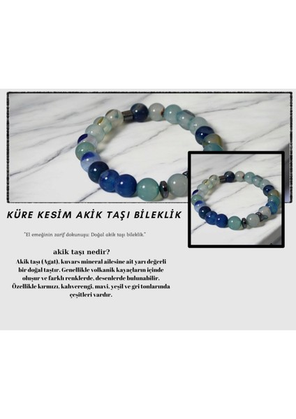 Küre Kesim Akik Taşı Bileklik