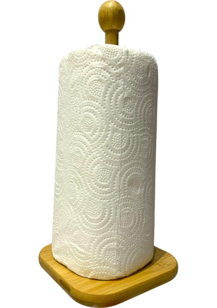 Kamptek Ahşap Ürünler Atölyesinden Bambu Kağıt Havlu Peçetelik Mutfak Tezgah Üstü Kare