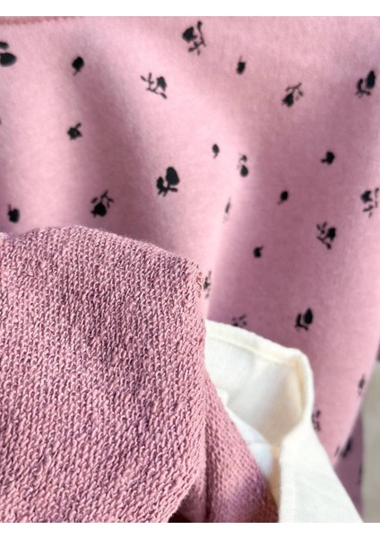 Kız Çocuk Sweatshirt ve Fitilli Taytlı Takım