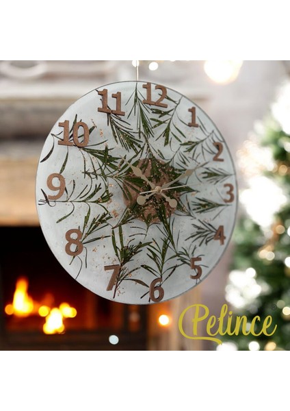 Epoksi Reçine Duvar Saati - Lavanta Yaprağı - Çapı: 30 cm fiyatları