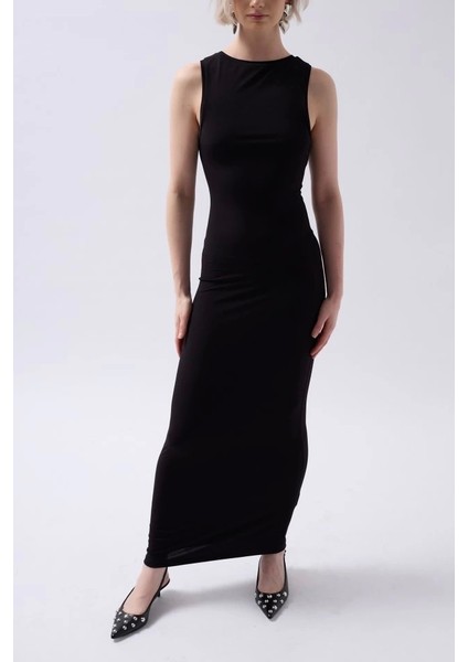 Halter Yaka Axi Günlük Elbise