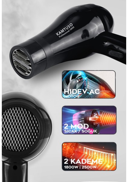 Premium Profesyonel Saç Kurutma Makinesi 2500WATT Iyonik Profesyonel Fön Makinesi Saç Kurutma modelleri