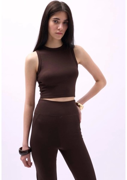 Yüzücü Yaka Crop Bluz