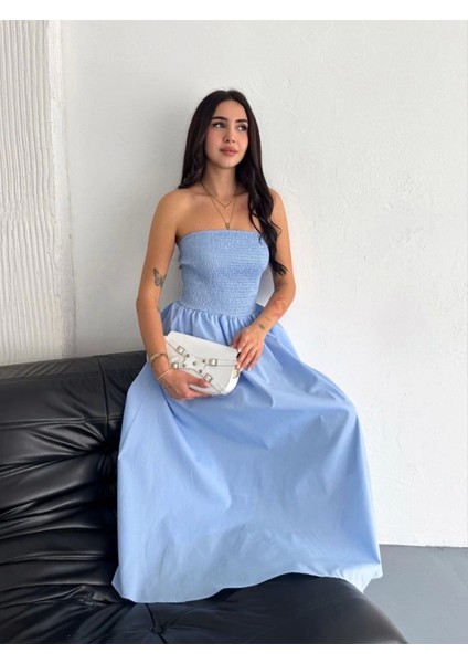 Traplez Pileli Elbise Açık Avi