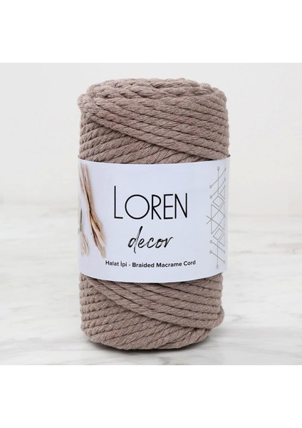 Loren Decor 3 Büküm Makrome Ipi Vizon - L143
