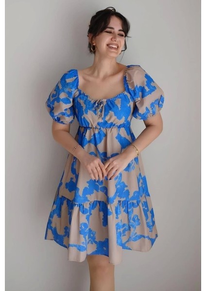 2351 Kloş Poplin Elbise D.mavi