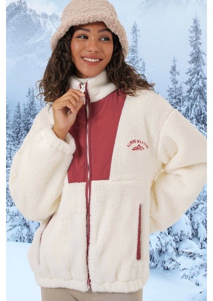 5194 Peluş Mont Ceket Kiremit