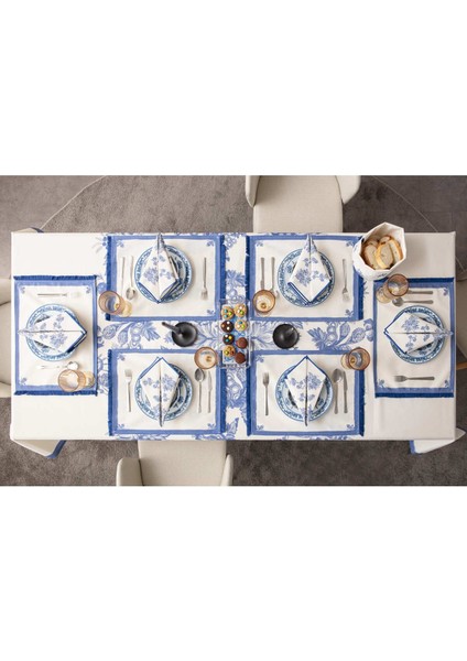 Home Blue Dreams Premium Serisi Duck Keten Kumaş Peçete 40 x 40