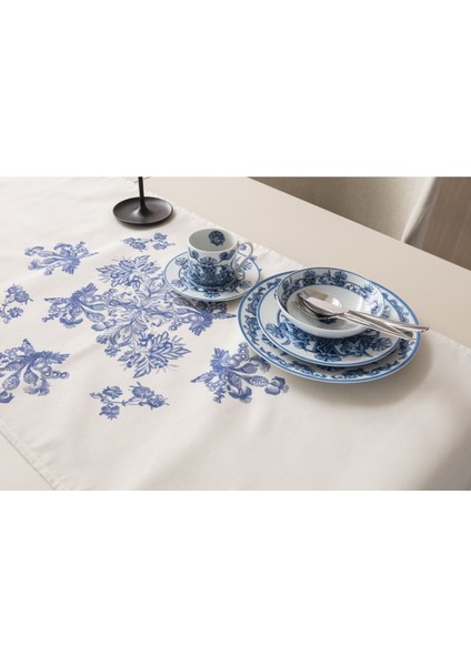 Home Blue Dreams Premium Serisi Duck Keten Runner Leke Tutmaz 45 x 140