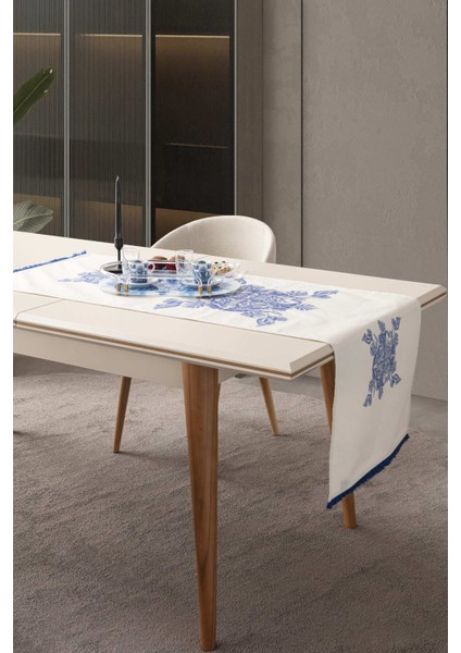Home Royal Elegance Premium Serisi Duck Keten Runner Leke Tutmaz 45 x 140